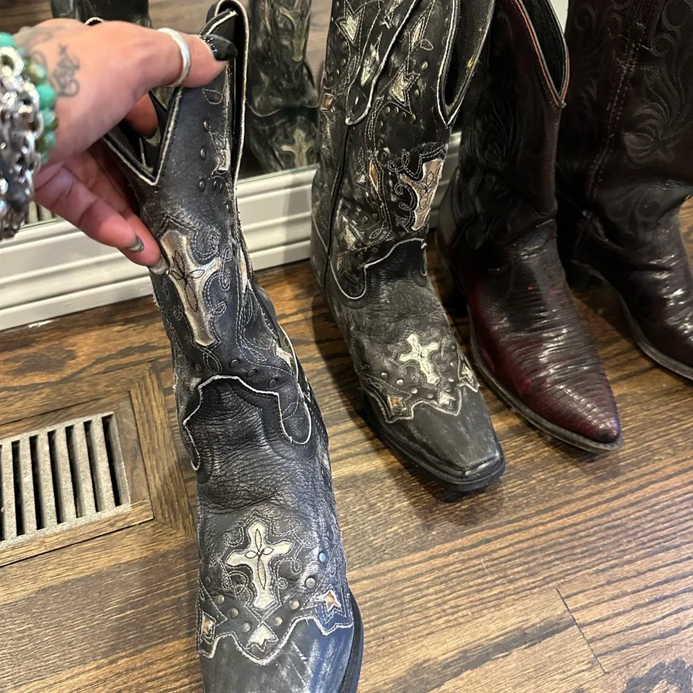 Laredo Black and grey distressed boots - Picture 7 of 7